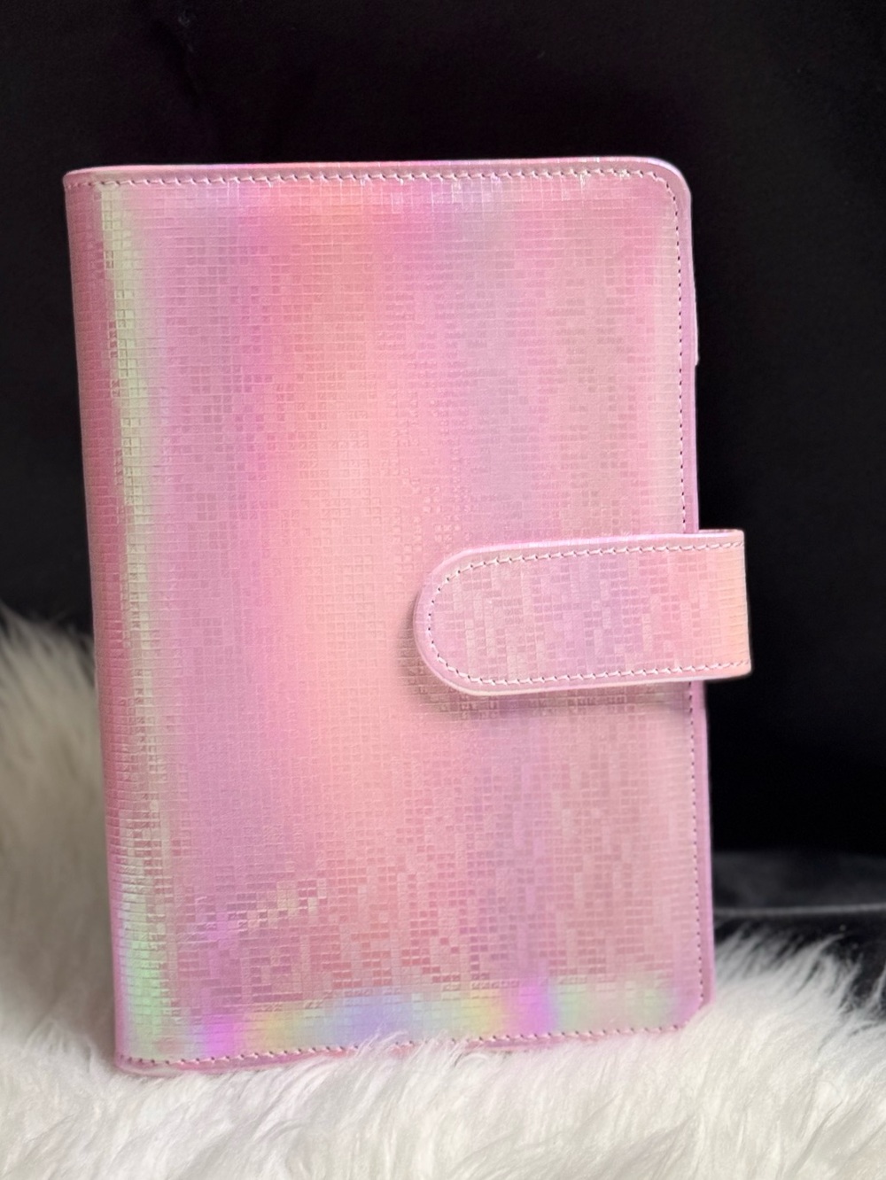 Pink shimmer faux leather binder/ budget binder A6 - Picture 1 of 4